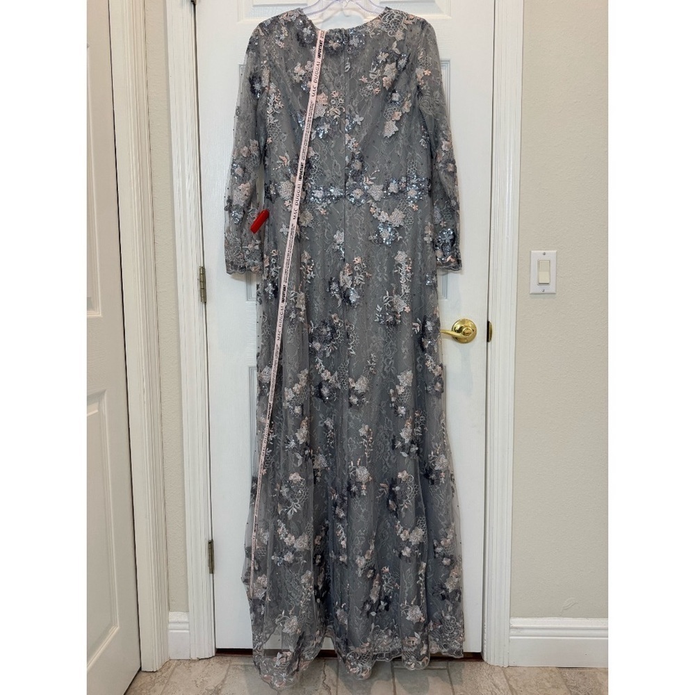 Mac Duggal 67923 Embellished Illusion Long Sleeve A Line Gown Size 16W NWT - Picture 9 of 12